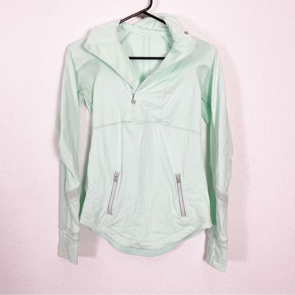 lululemon athletica Tops Lululemonmint Green Pullover Quarter Zip